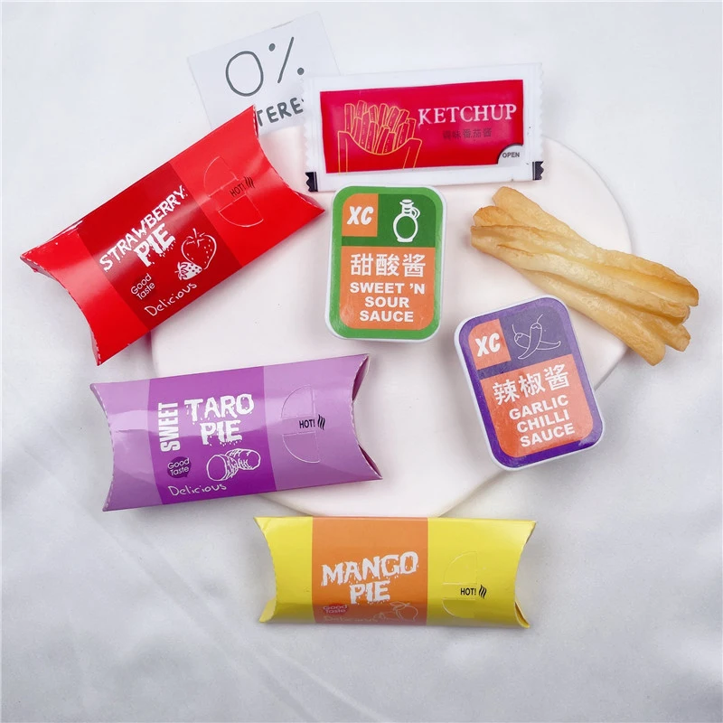 

1:12 Миниатюрная модель кукольного домика, Таро-пирог, картофель фри, Чили, томатный соус, модель еды, «сделай сам», аксессуары для кукольного ...