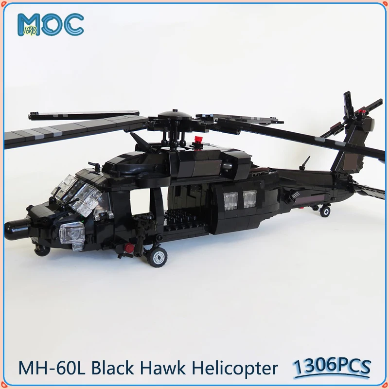 Модель вертолета MH-60L Black Hawk строительные блоки MOC креативные Обучающие сборные