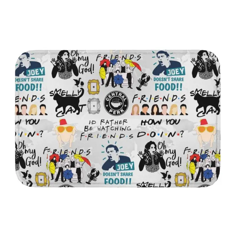 

Funny Friends TV Show Collage Doormat Anti-Slip Entrance Bathroom Kitchen Floor Door Mat Living Room Rug Bedroom Carpet