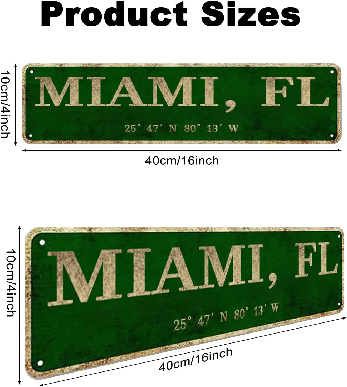 Городской знак Майами FL рустикальная винтажная металлическая искусственная