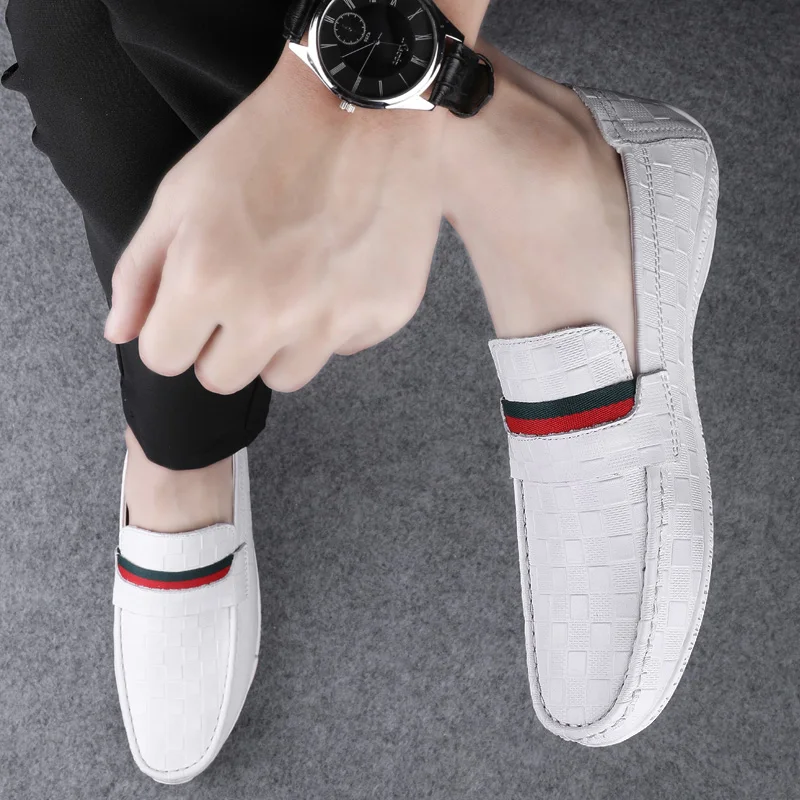 

Topvivi 2022 Men Casual Shoes Shoes Loafers for Men Fashion Leather Moccasins Slip on Boat Driving Shoes Zapatos De Hombre