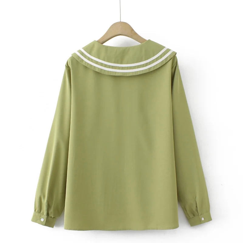 Plus Size Women's Striped Chiffon Blouses Long Sleeved Button Up Female Tops Ladies' Office-wear Muslimah Fashion Top