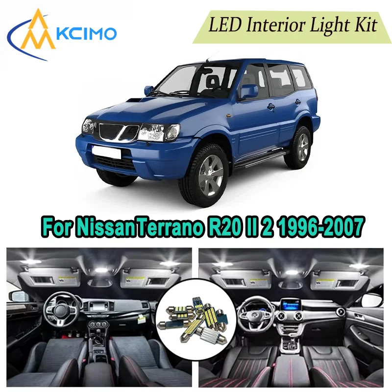 Фото Светодиодный комплект Canbus, внутренние лампочки для Nissan Terrano R20 II 2 1996-2007, дверные фонари, супер яркий комплект, простая установка №1