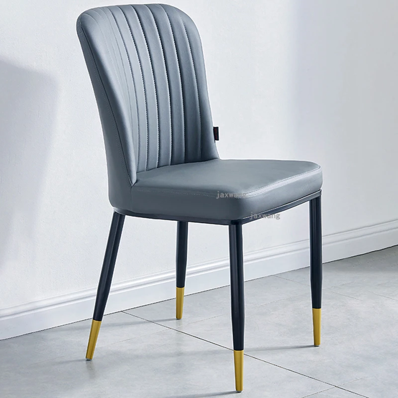 

Modern Light Luxury Wrought Iron Dining Chairs Home Backrest Leisure Dressing Chair Bedroom Furniture Nordic Cafe Dining Chair