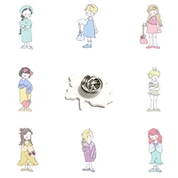 disney acrylic lapel pins dressing princesses cartoon style epoxy resin badges brooches accessories creative gifts jewelry fwn75