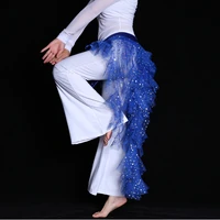 new style sexy belly dance costume hip scarf belt waves tassel skirt belly dance costume women sequins shawl veil scarf scarve