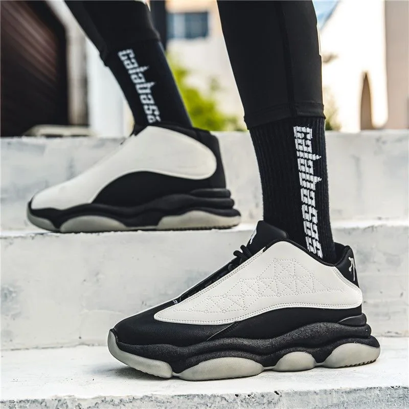 

New Trend Basket Shoes Men Leather Sport Trainers For Mens High Top Big Boys Outdoor Shoes Brand Designer Basketball Boots Male