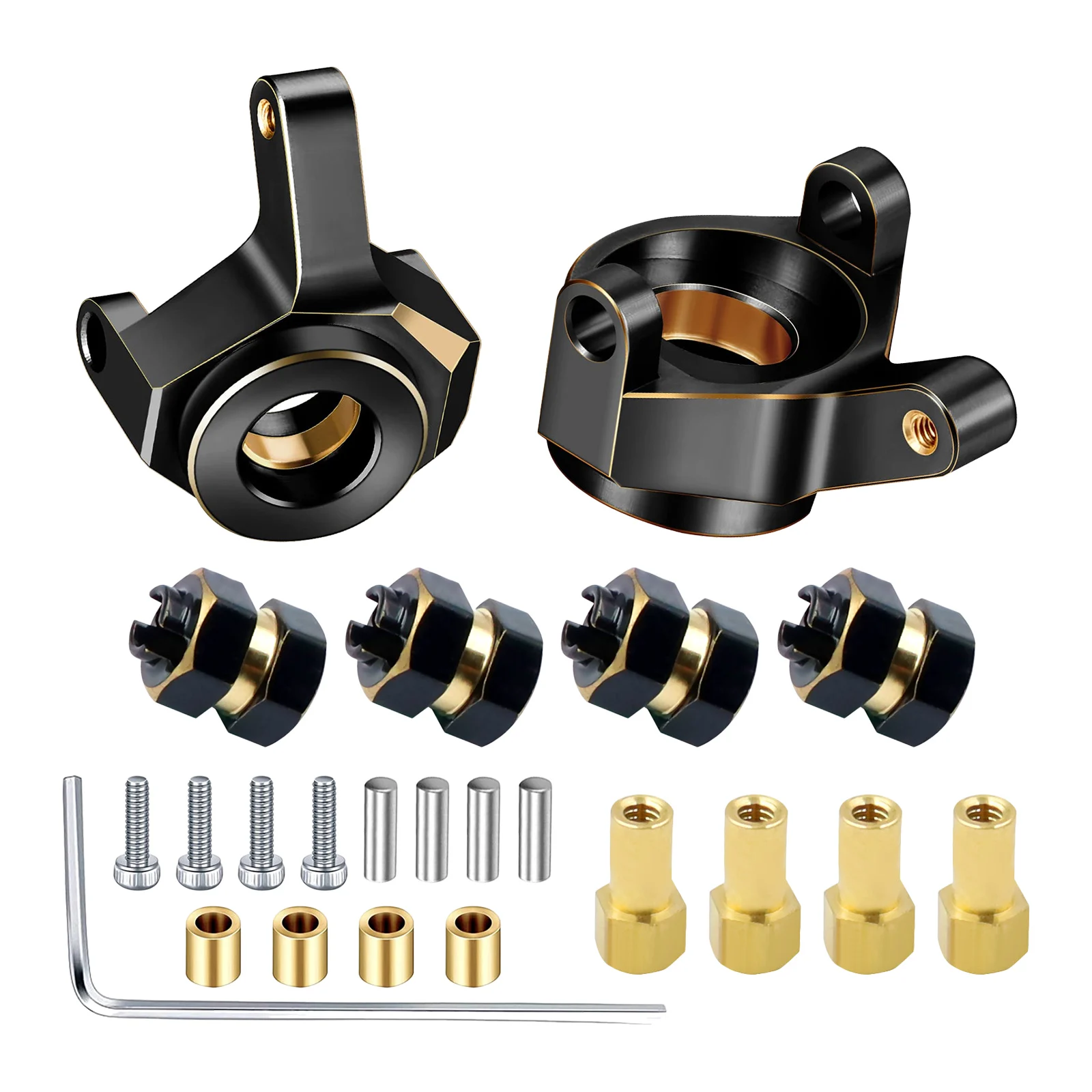 

Brass Wheel Hex Hub Extension with Steering Knuckle for AXIAL SCX24 1/24 Remote Control Crawler Car Accessories