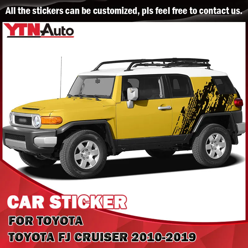 

Side Door Body Car Sticker For Toyota FJ Cruiser 2007-2015 2016 2017 2018 2019 Mud Tire Track Graphic Vinyl Car Decoration Decal