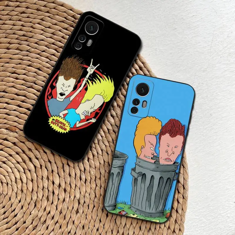 Чехол Beavis с кнопкой для телефона, черный чехол для Xiaomi Redmi Note 11 11EPro10 9 9A 8 6 Pro 10T 9S 8T 7A, роскошный чехол