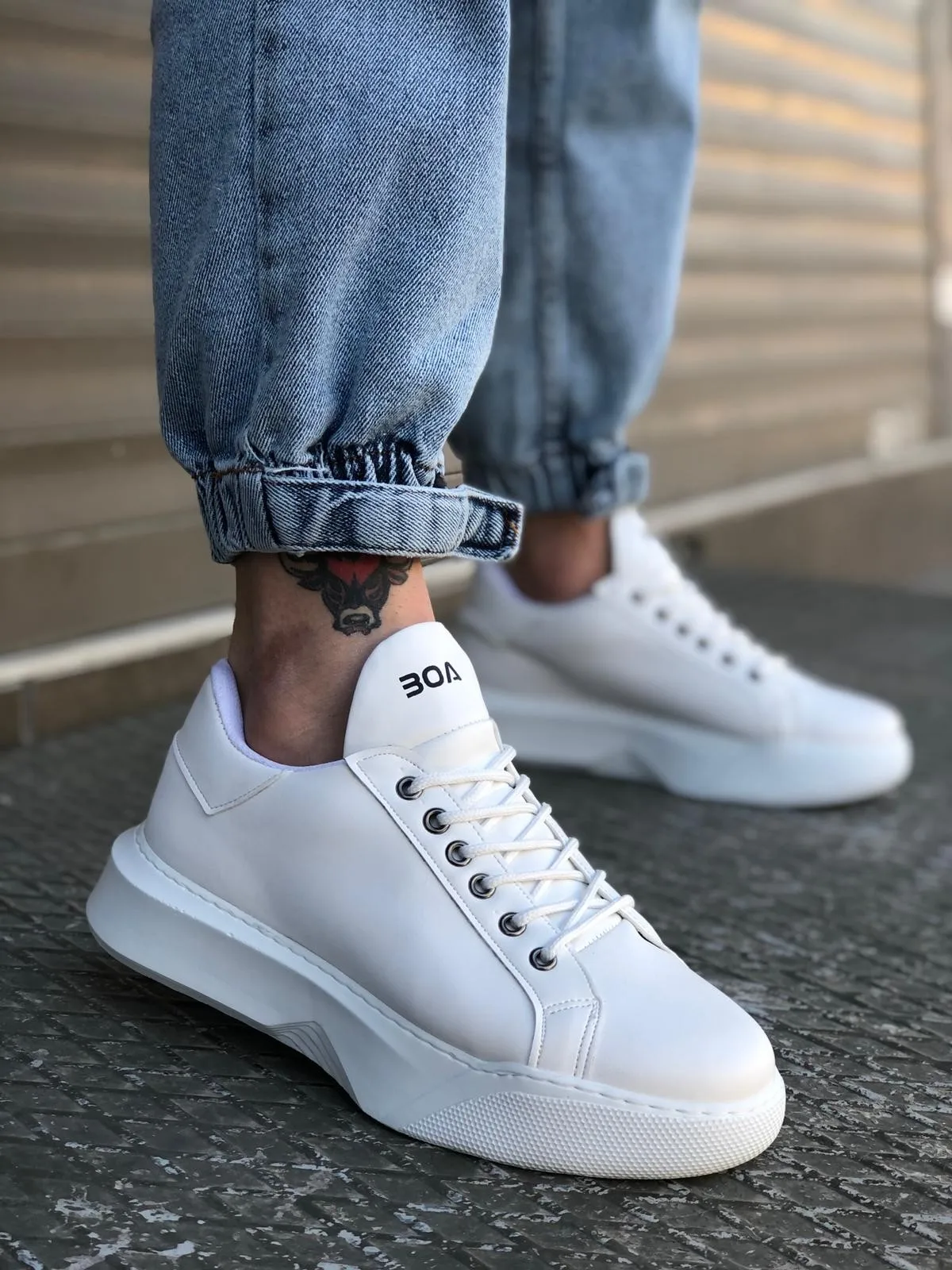 

Original Design BA0161 Lace-Up Band Men's High Sole Sneaker Sport Shoes