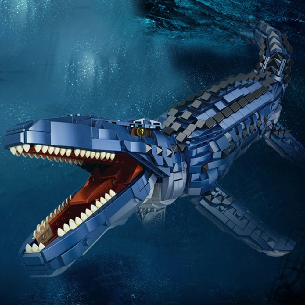 

Кубики Mosasaurus, игрушки, большой размер, фигурки динозавров, T Rex, модель Юрского периода, строительные блоки, динозавр Велоцираптор, бронтозавр, спинозавр