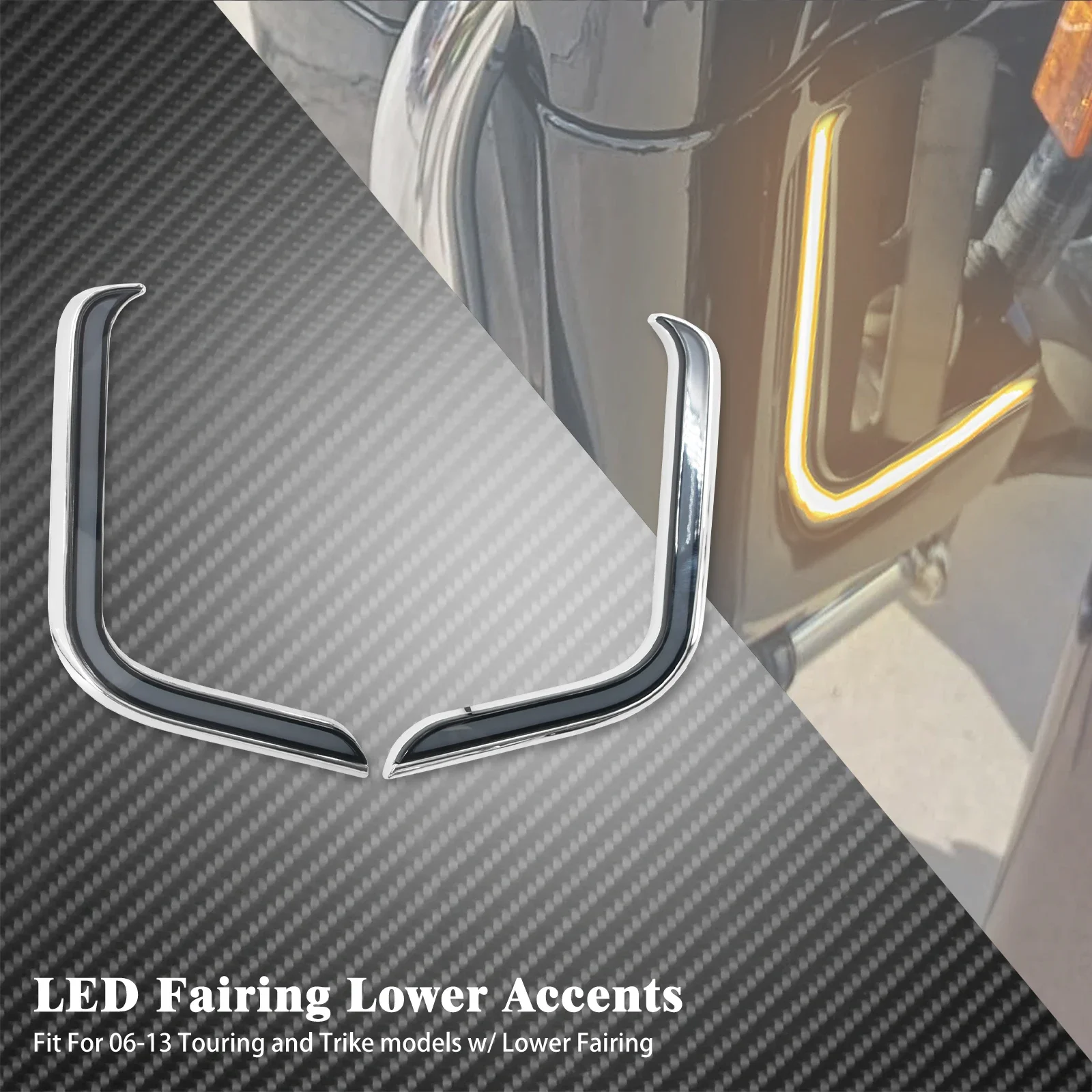 

Мотоциклетные светодиодные нижние грили, указатели поворота, обтекатель для Harley Touring Street Electra Glide FLHT FLHR FLTR 06-13