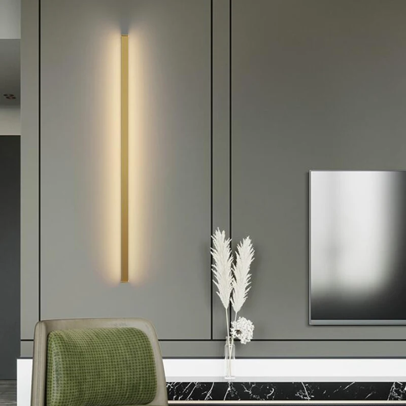Minimilism Led Wall Lamp Decor Simple Nordic Fixture Sconce Lights for Living Room Bedroom Black Gold Luminaire