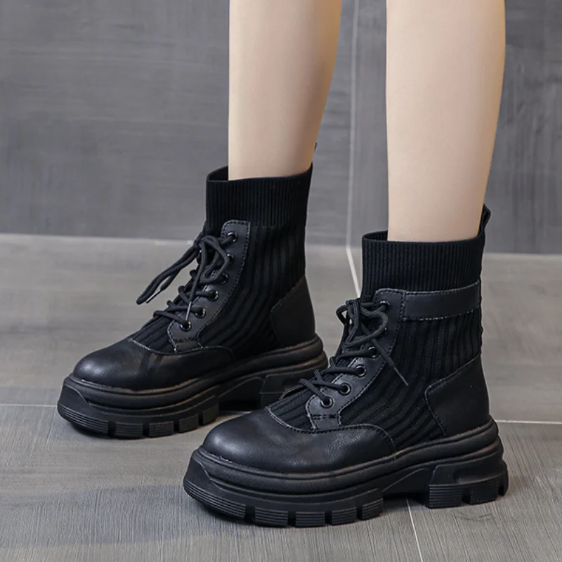 Women Fashion Autumn and Winter Nude Boots 2023 New Casual Women Shoes Short Boots Woman British Women Shoes  Shoes