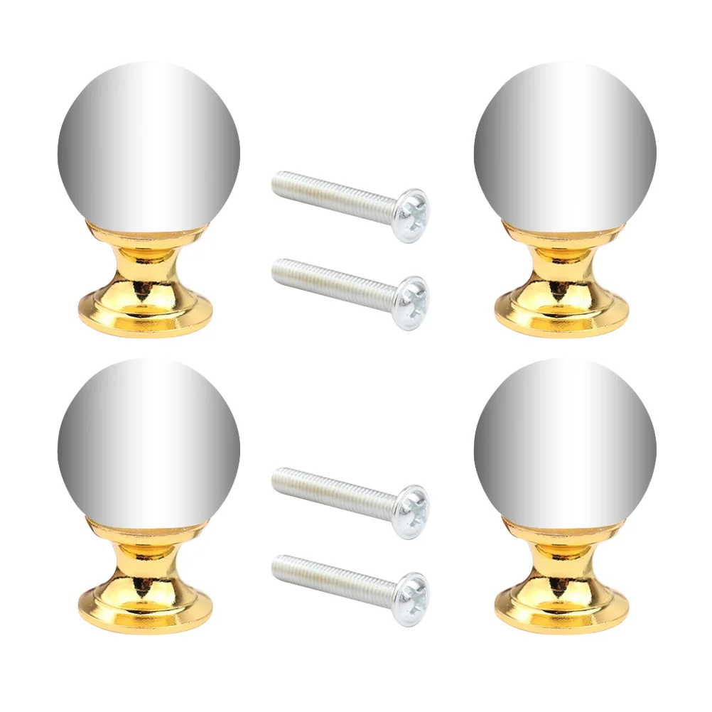 

4 Sets Crystal Drawer Old Fashioned Glass Diamond Shaped Knobs Round Cabinet Door Handles Alloy Base Decorative Knobs