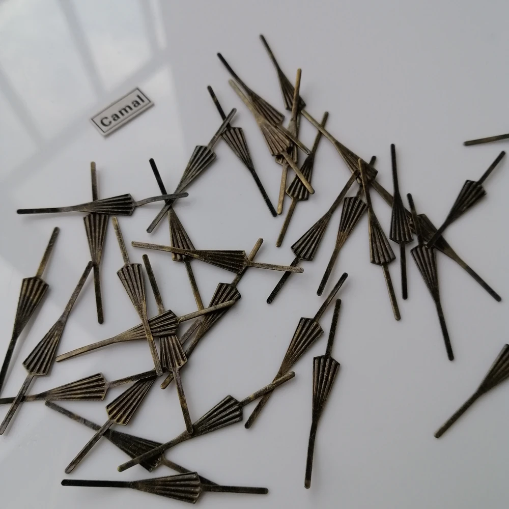 100 шт. в стиле ретро, бронзовый, 34 мм/1,33 дюйма, металлический штырь со стрелками для хрустальных призм, бусины для люстры, подвесной светильник, детали для освещения