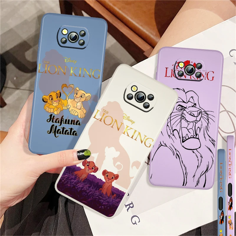 

The Lion King Disney For Xiaomi Mi Poco X3 NFC F3 GT X2 M4 M3 M2 Redmi Note 10S 10 9 9A Pro Phone Case Liquid Left Rope