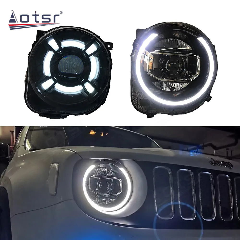 

Car Head Light Assembly For Jeep Wrangler Patriot Renegade 2016+ LED Modification Lamp Running Turn Signal Brake Headlight Decor