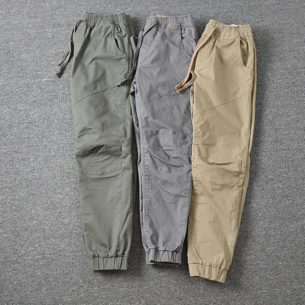 

Cargo Pants Trousers for Men 2022 Skinny Pants Drawstring Casual Vintage Cropped Trousers Male Overalls Sweatpants
