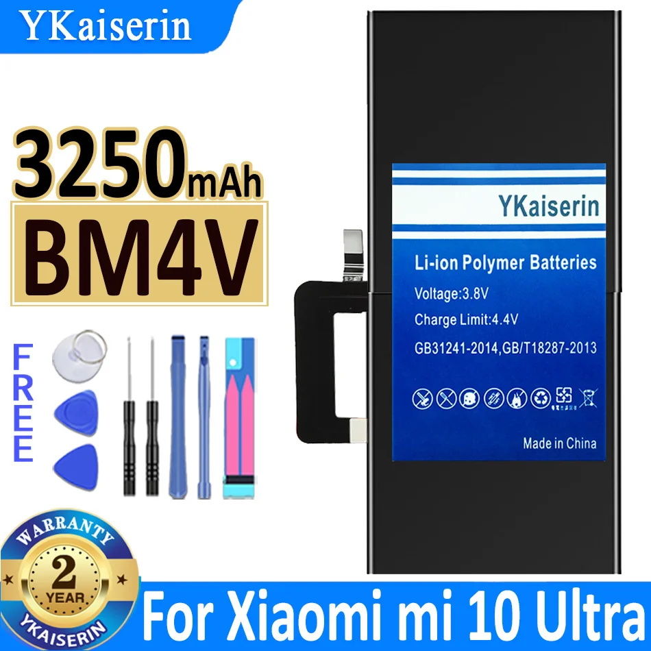 

3250mAh YKaiserin Battery BM4V For Xiaomi Mi 10 Ultra High Capacity Bateria + Track Code