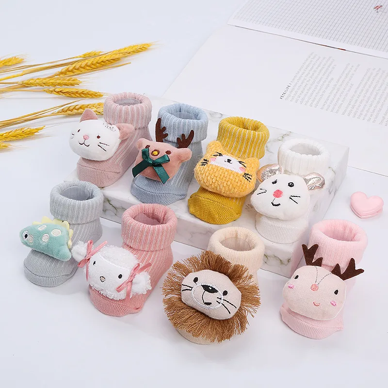 

Spring Summer Kawaii Cute Cotton Stitch Socks Cartoon Animal 3D Doll Home Floor Socks for Newborn Baby Boys Girls Infant Toddler