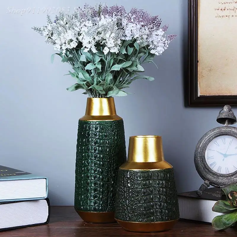 

Simulated Crocodile Skin Vase Resin Vases Flower Arrangement Accessories Artificial Crocodile Skin Flower Vase Home Decoration