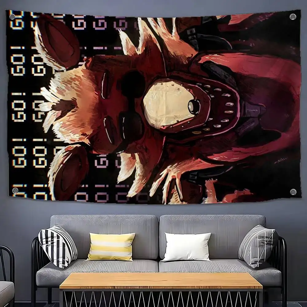 Фото Флаги F-Five-Nights-At-Freddys F-Fnaf, подходящие для вечеринок, клубов, украшения стен на открытом воздухе и в помещении, баннеры, подарки для фанатов №2