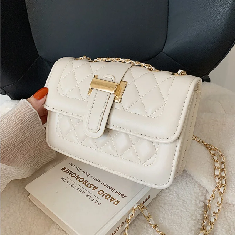 

Versatile Shoulder Bag Women PU Leather Small Satchels Ladies Fashion Solid Color Crossbody Leisure Hasp Handbag Daily Messenger