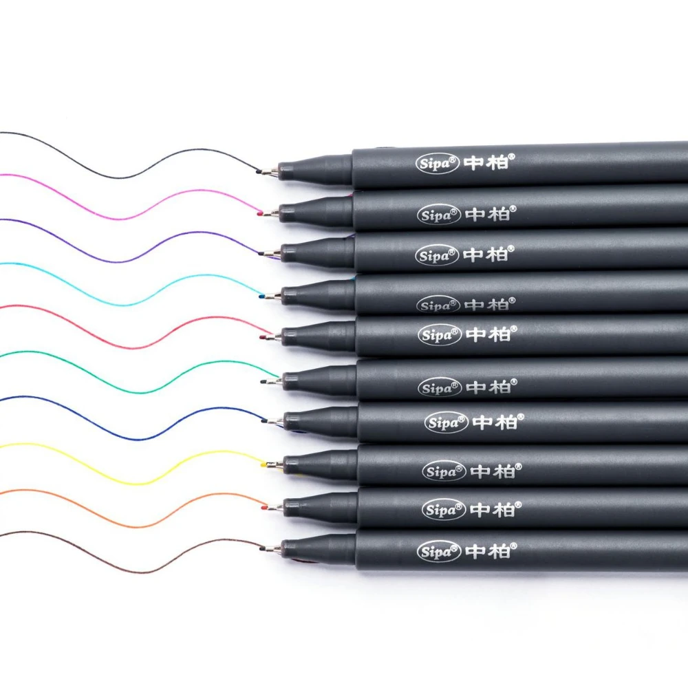 

10 colors/set SR-153 Color Marker Pen Neutral pen 0.38 Drawing Stroke needle tube pen Stroke pen Office stationery kawaii pen