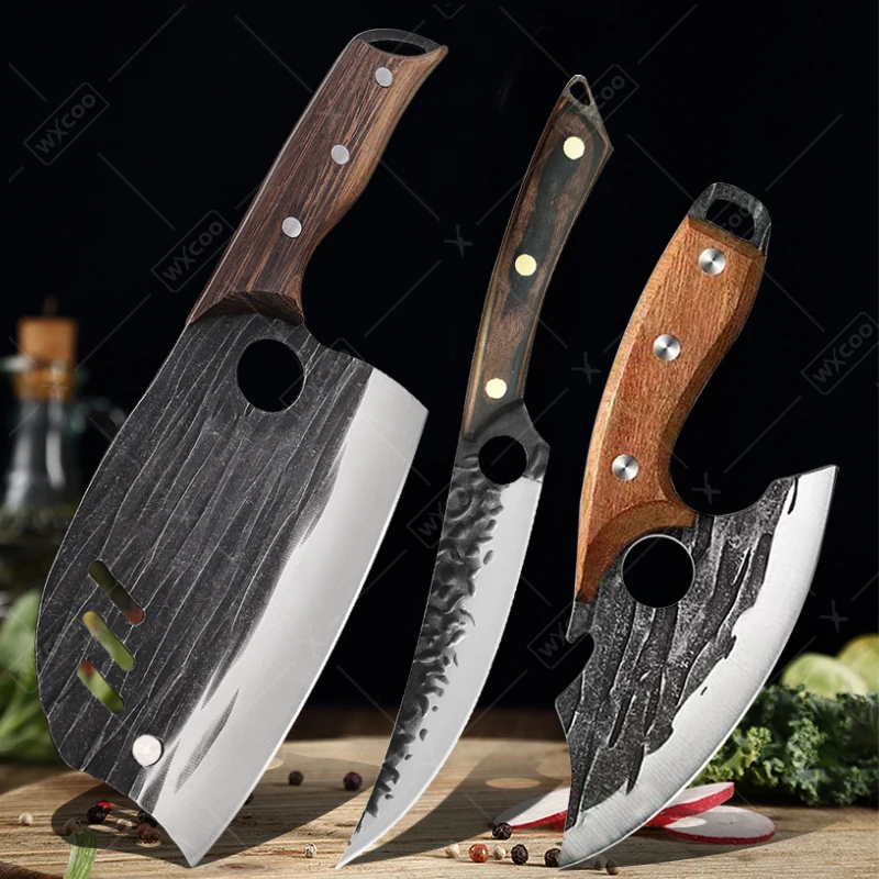 Кованый кухонный нож резец из нержавеющей стали для нарезки рыбы мяса мясника