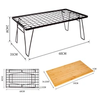 outdoor folding table iron net table anti scalding design for camping beach backyards bbq party bbq equipment