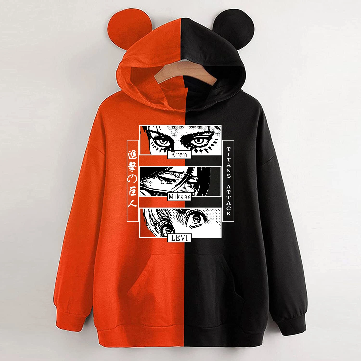 

Толстовка с капюшоном из аниме «атака на Титанов», Свитшот в уличном стиле Харадзюку, для подростков