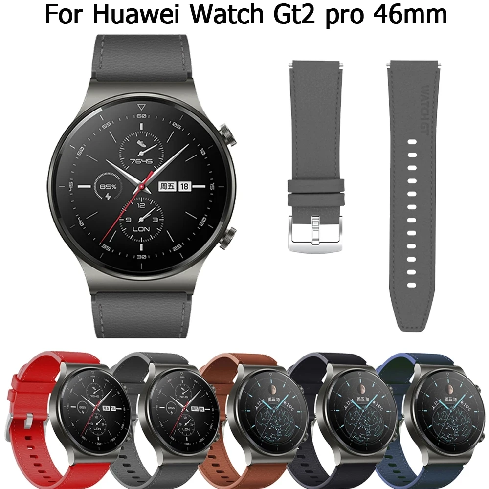 

Ремешок кожаный для Huawei watch Gt2 GT 3 pro 46 мм, быстросъемный браслет для наручных часов GT Runner/GT2E/GS 3 Pro, 22 мм