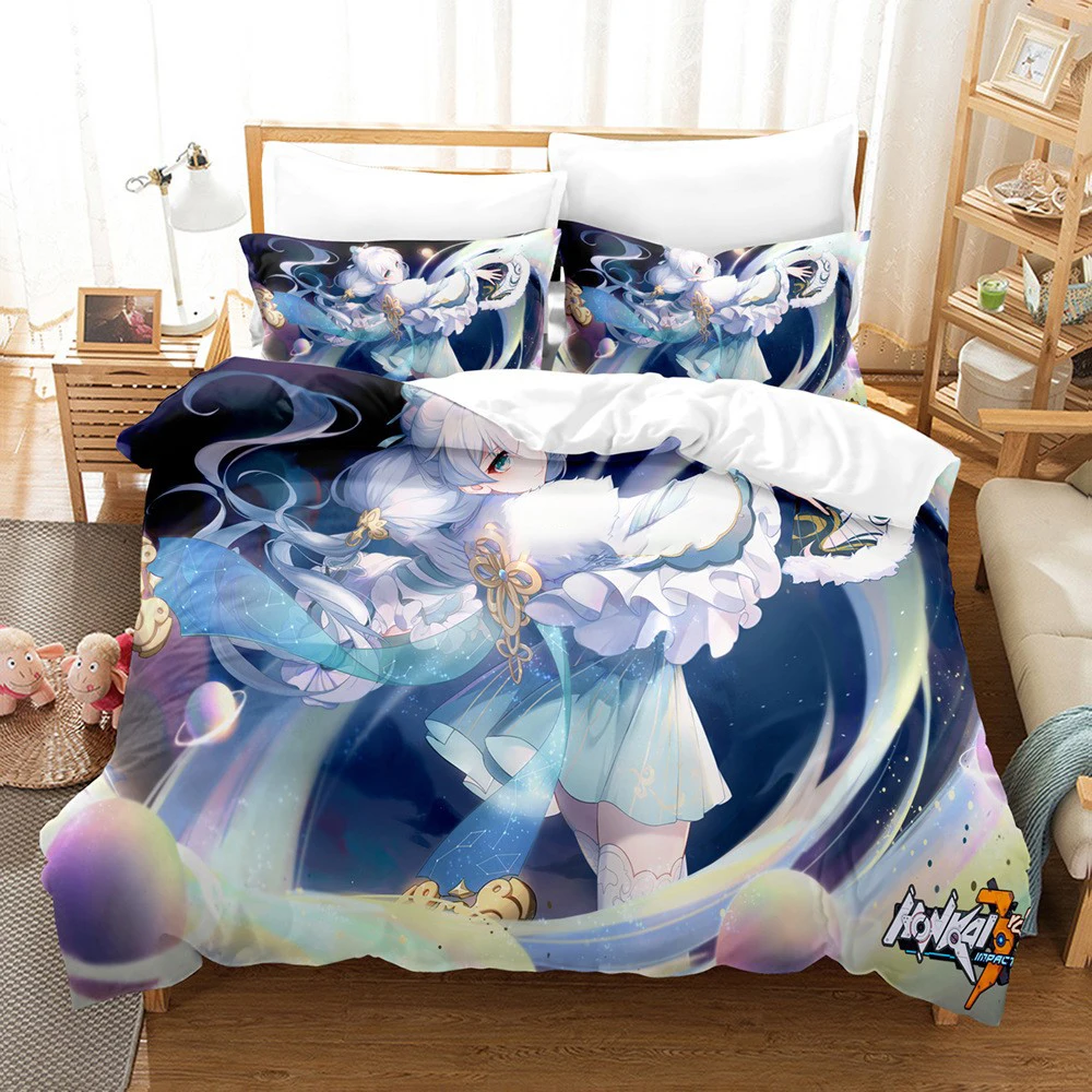 

Набор постельного белья Honkai Impact 3, киана каслана, комплект пододеяльников 3 шт., набор одеял одинарный, полный, Королевский, двойной размер, игровой пододеяльник