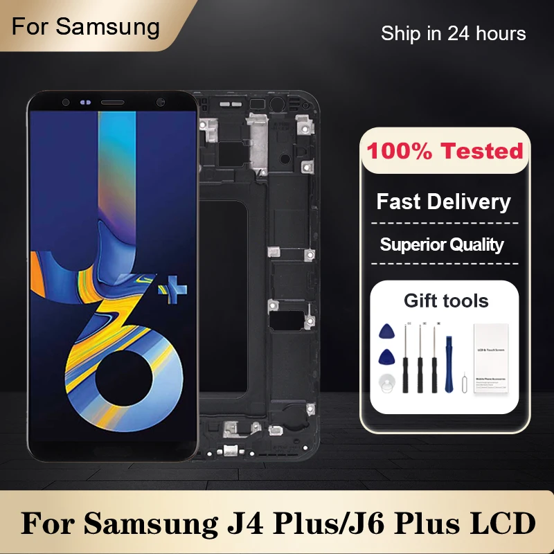 

1Pcs 6.0 Inch For Samsung Galaxy J6 Plus Lcd J610 Screen J4 Plus Display Touch Panel Glass Digitizer Assembly J415 With Tools