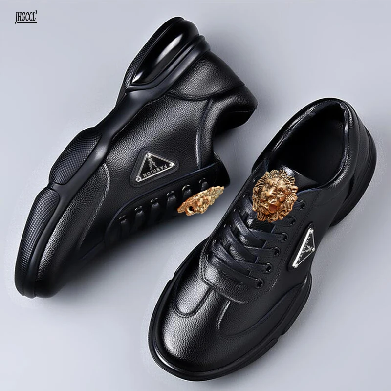 Новая повседневная кожаная обувь мужская дышащая модная трендовая на мягкой