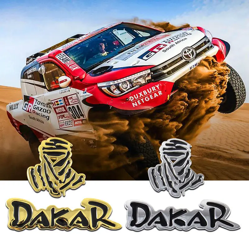 

3D three-dimensional personality metal Dakar DAKAR car sticker SUV rally off-road vehicle modified body sticker tail label