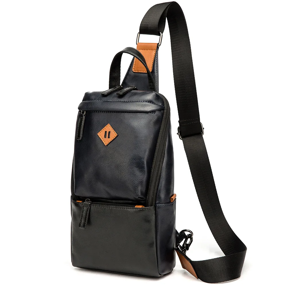 

Bag Bag Bag Vintage Pack Brand Leather Male Chest Men's Luxury Sling Belt Men Business Messenger Crossbody Casual Bags Chest
