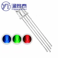 yyt 20pcs 5mm red green and blue rgb colorful four legged transparent common led light emitting diode lamp beads super bright
