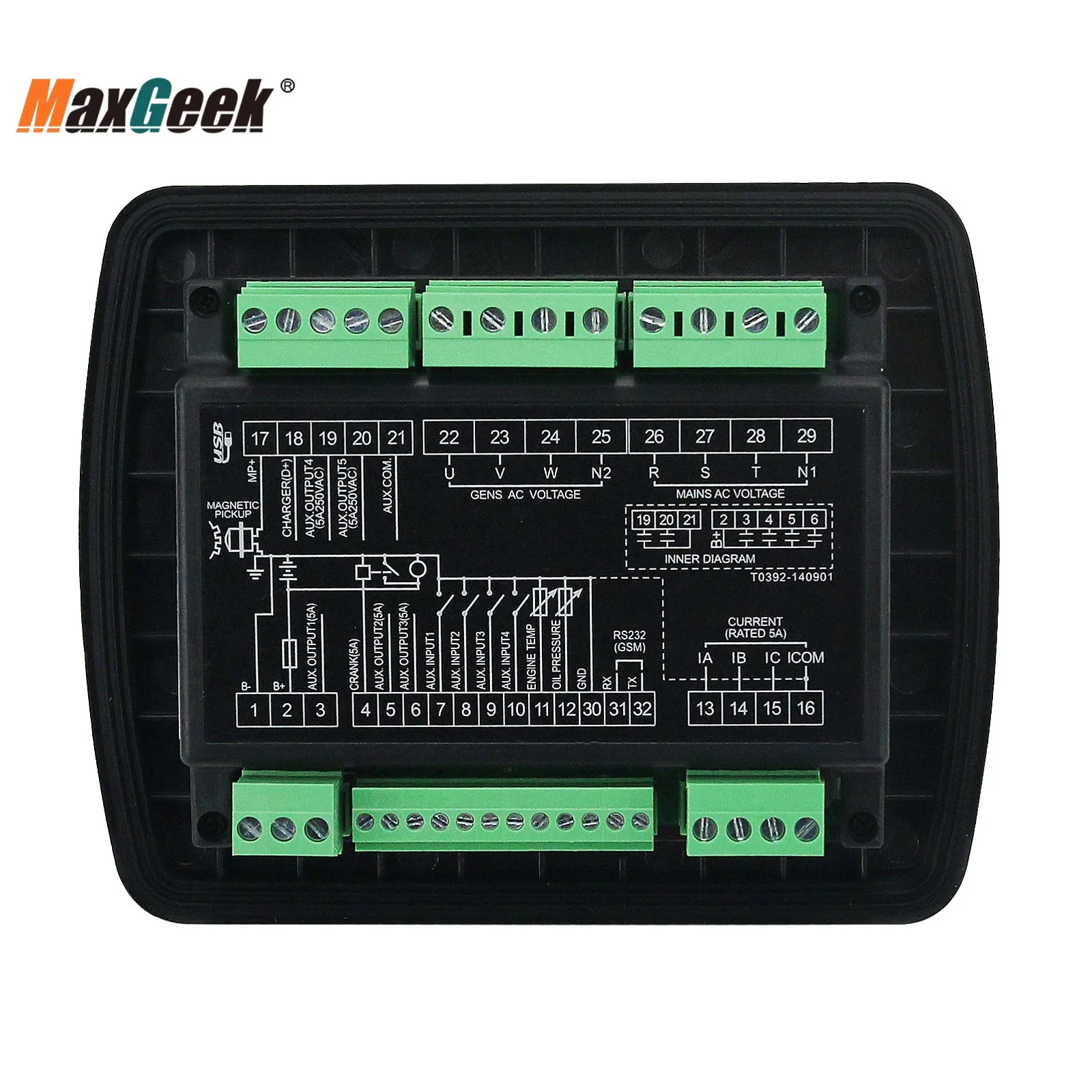 Фото Maxgeek LXC3120 Контроллер дизельного генератора Контроллер генераторной установки Панель управления генератором автоматического запуска и остановки №2
