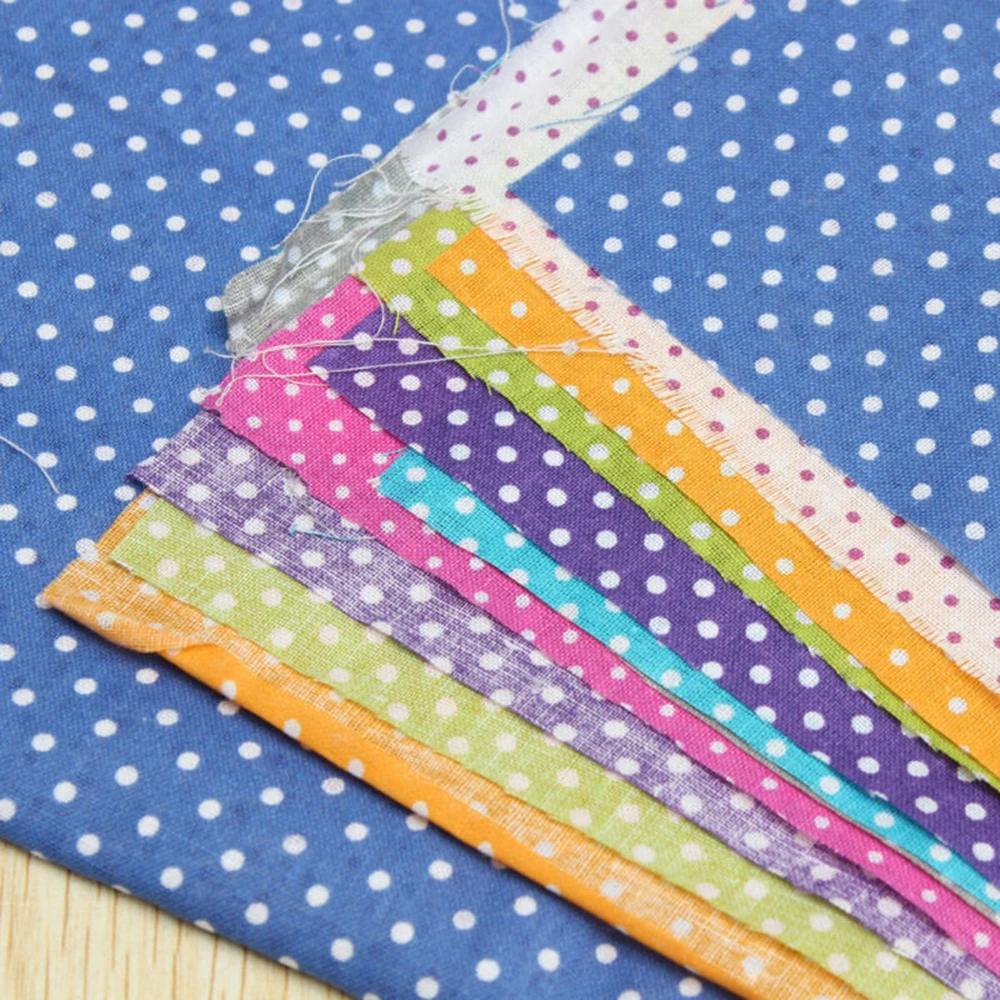 

8Pcs/set 25x25cm Square Polka Dots Pattern Cotton Fabric Cloth For DIY Sewing Patchwork Needlework Handmade Accessories Crafts