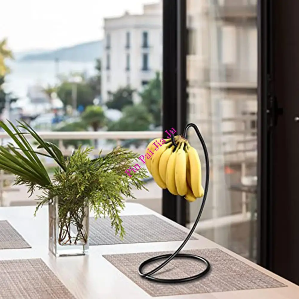 

Fruit Plate Stainless Steel Banana Rack with Hooks Fruit Storage Banana Holder Banana Hanger for Tabletop Grape Rack
