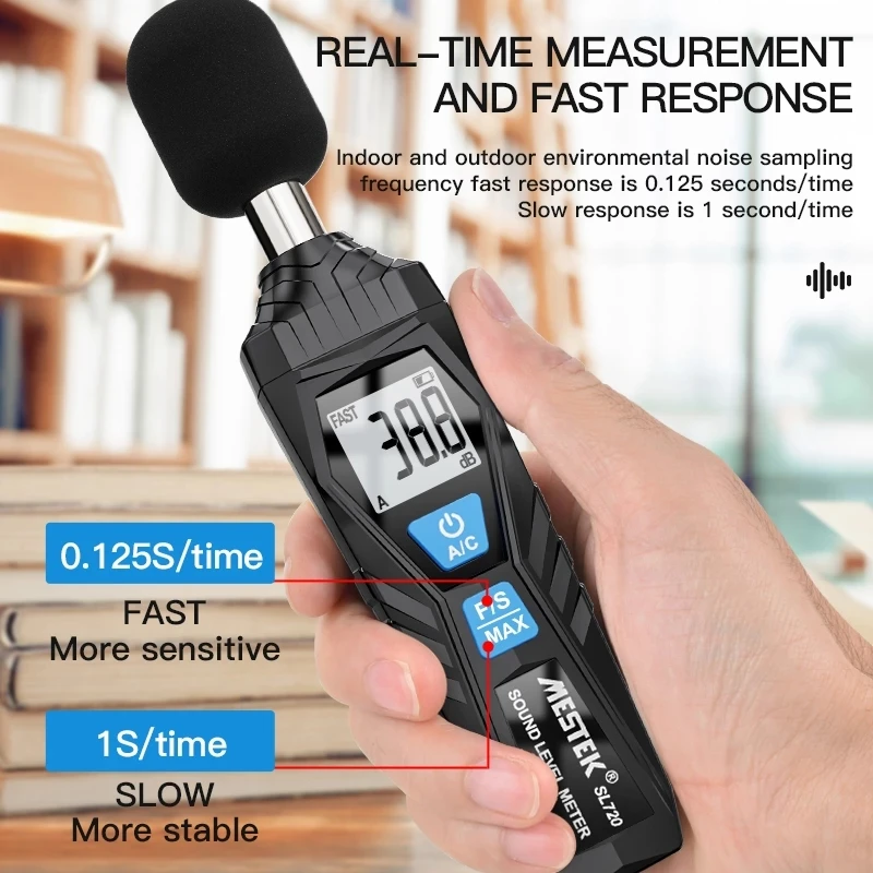 

SL720 Sound Meter Noise Tester Sound Detector Decible Monitor Audio Measuring Instrument Sound Level Indicator30-130dB