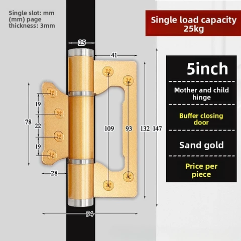 1 шт., невидимая дверная петля, 5-дюймовый мягкий буфер, закрывающее устройство, автоматическая регулировка 90 °   Аппаратные аксессуары для позиционирования доводчика