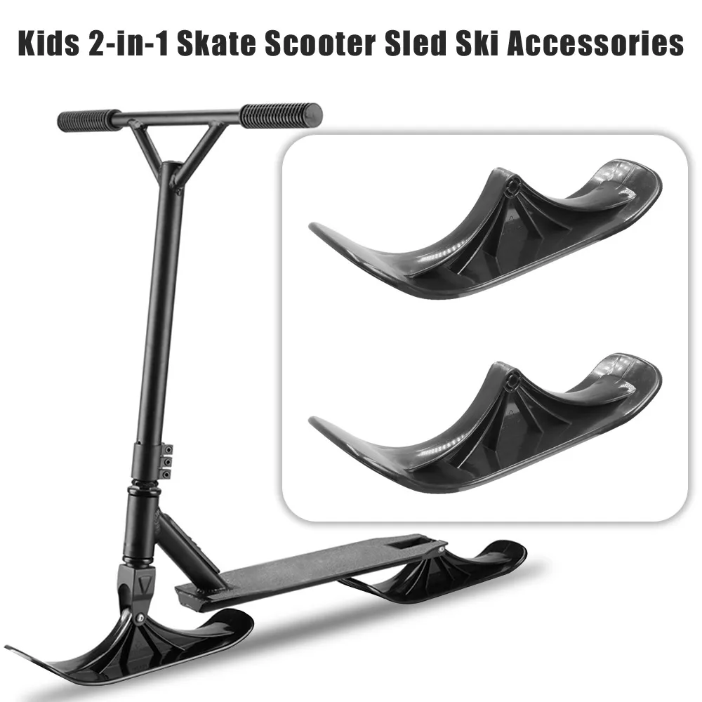 

2-in-1 Skating Scooter Sleigh Snow Ski Scooter Kid Skateboard Sled Winter Cycling Skiing Board Scooter Outdoor Winter Skiing