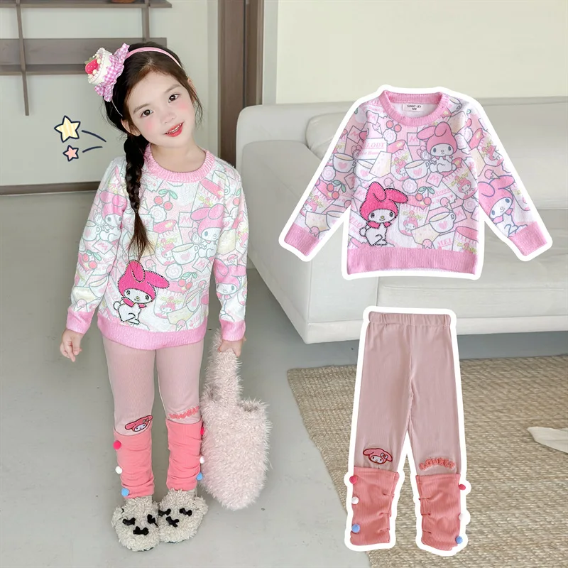 Kawaii Sanrio аниме периферийные устройства Kuromi Hello Kitty My Melody мультфильм зимний свитер