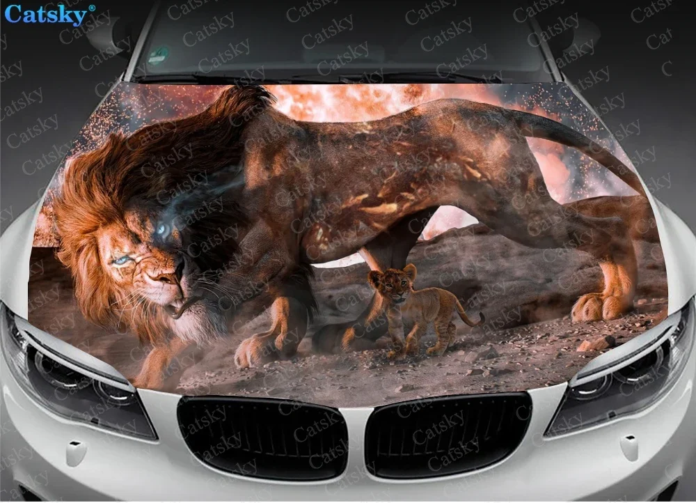 Виниловые Стикеры с изображением Льва галактики животных капота автомобиля