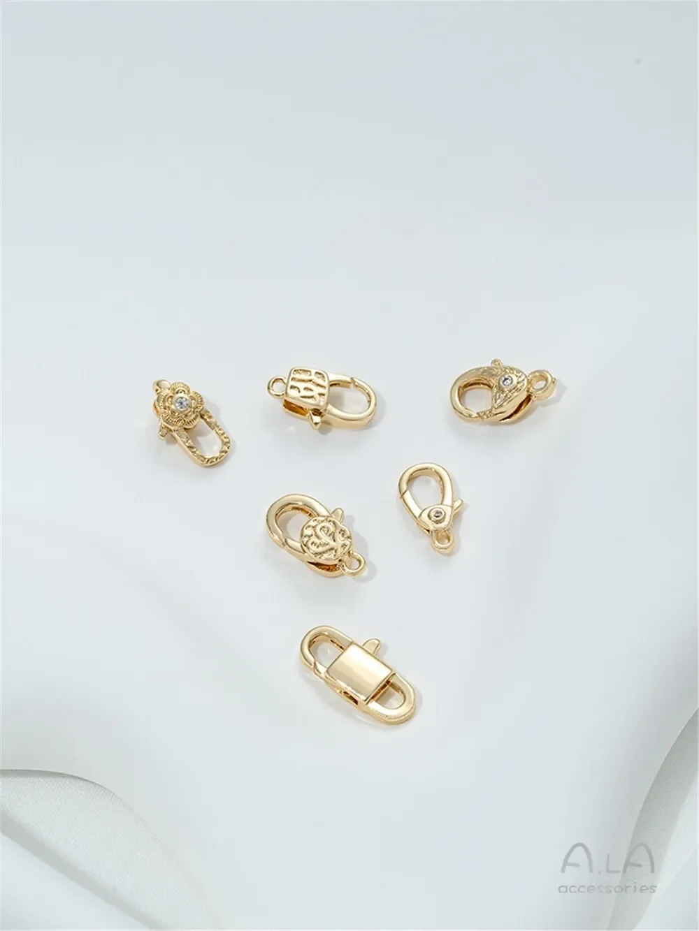 14-каратное золото циркониевая пряжка-лобстер аксессуары весенняя пряжка в форме