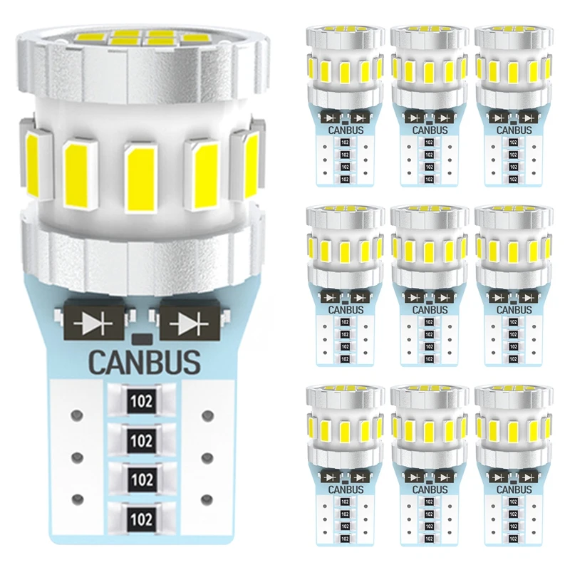 

10X T10 W5W светодиод Шина CAN свет 168 194 18SMD лампы для чтения автомобиля, лампы для чтения карт, габаритные огни, супер яркий белый 12 В